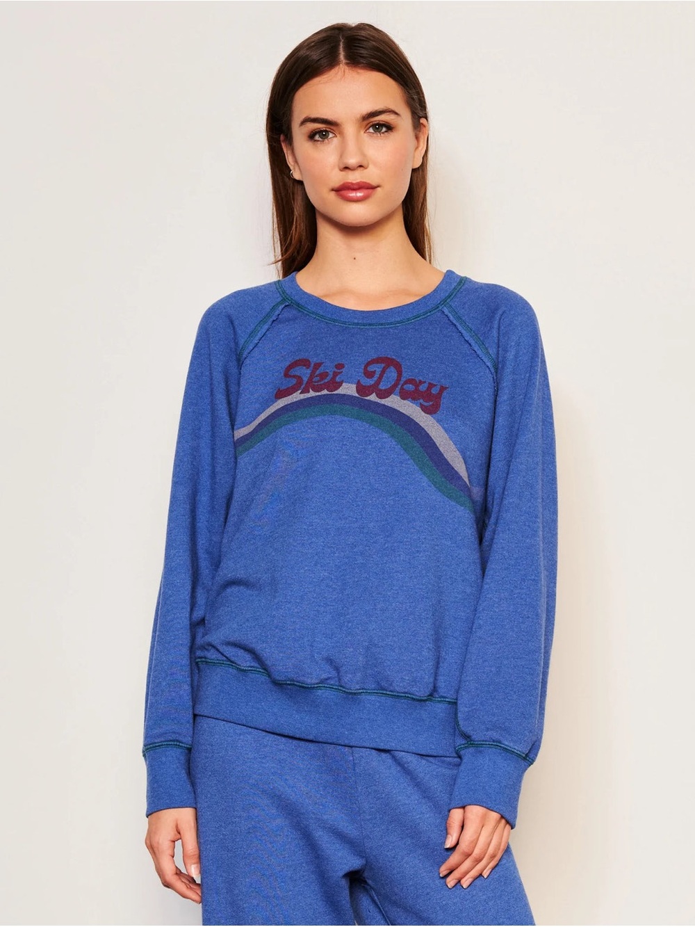 Sundry SKI DAY SWEATSHIRT - BLUE NWT